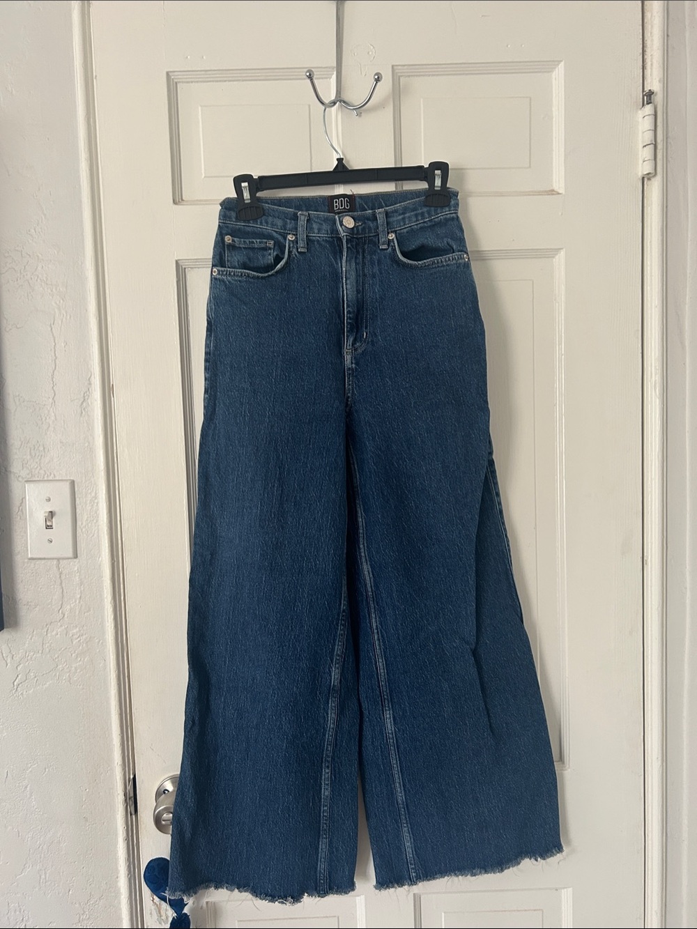 BDG Indigo Wide-Leg Jean with Raw Hem